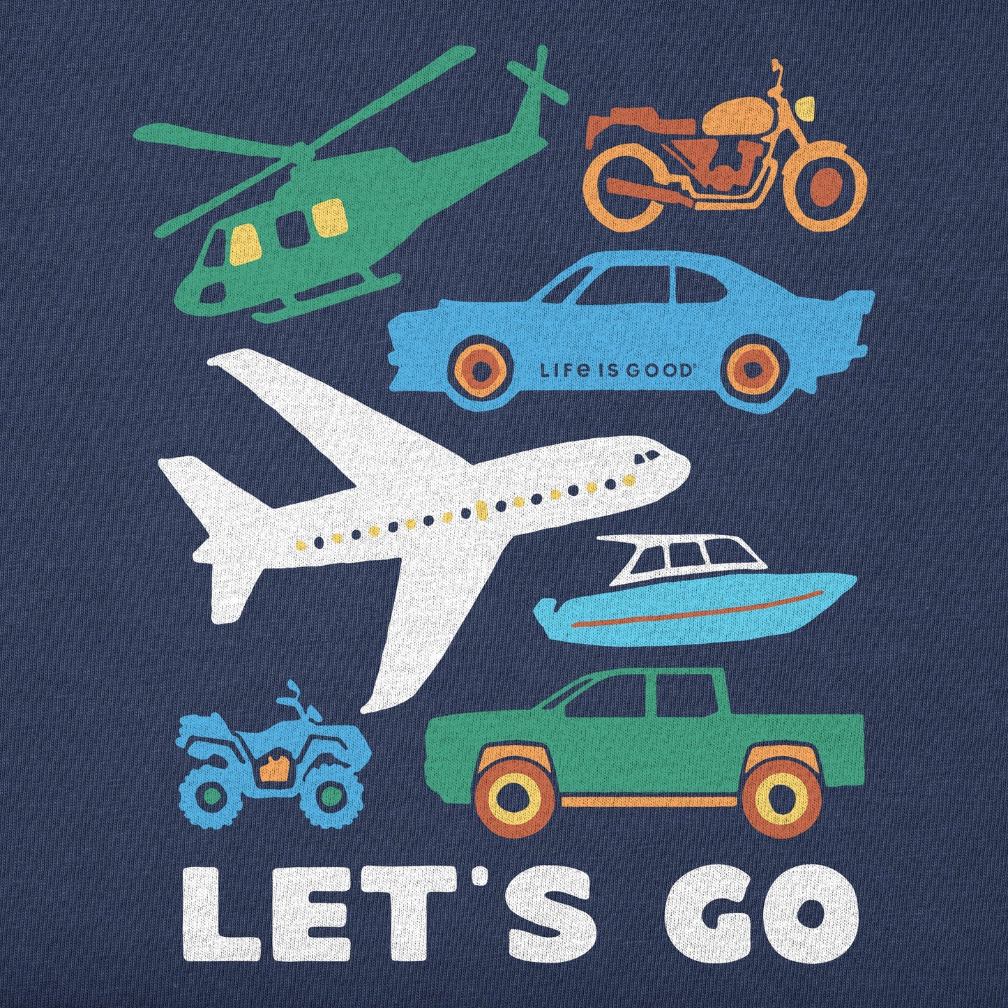 Kids Let's Go Vehicles Short Sleeve Crusher Tee