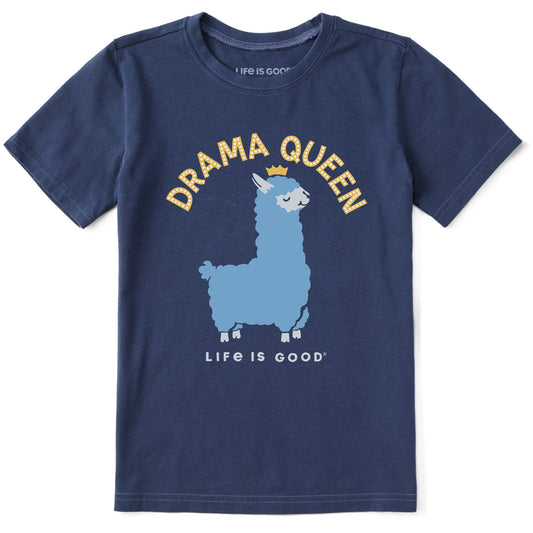 Kids Drama Queen Llama Short Sleeve Crusher Tee