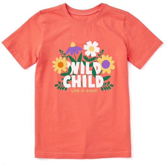 Kids Wild Child Flowers Short Sleeve Crusher Tee