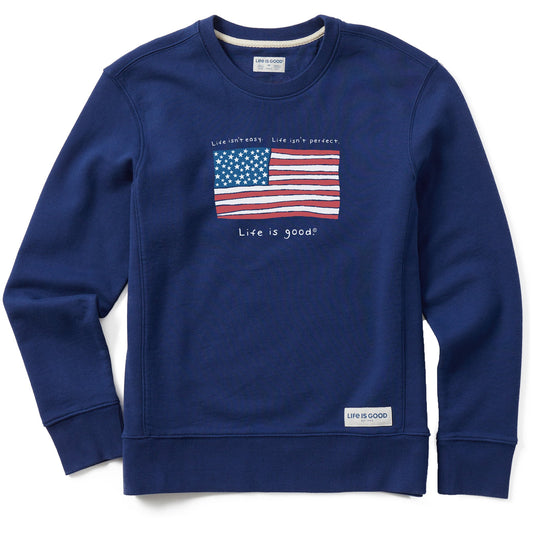 Women's Life is Good America Simply True Fleece Crew