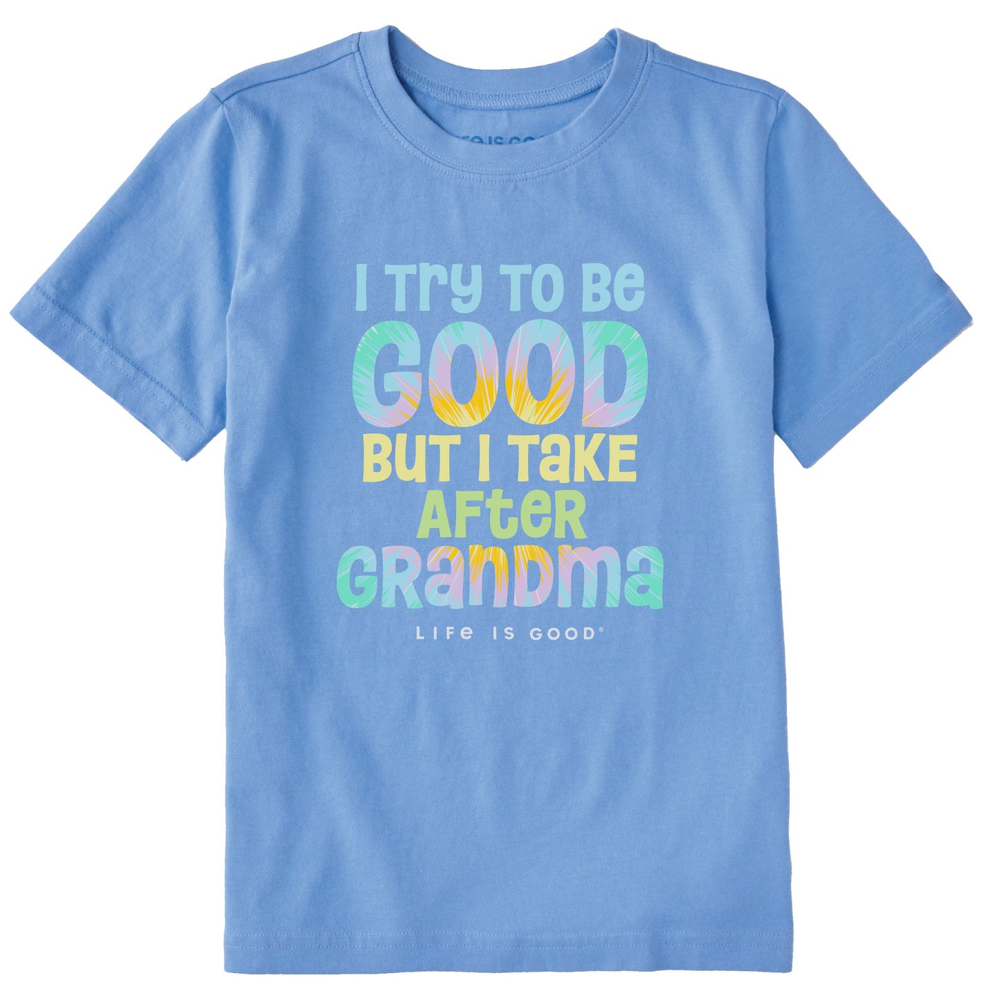 Kids Tie Dye Good Grandma Short Sleeve Crusher Tee