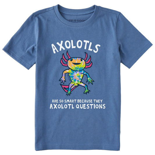 Kids Tie Dye Axolotl Questions Short Sleeve Crusher Tee