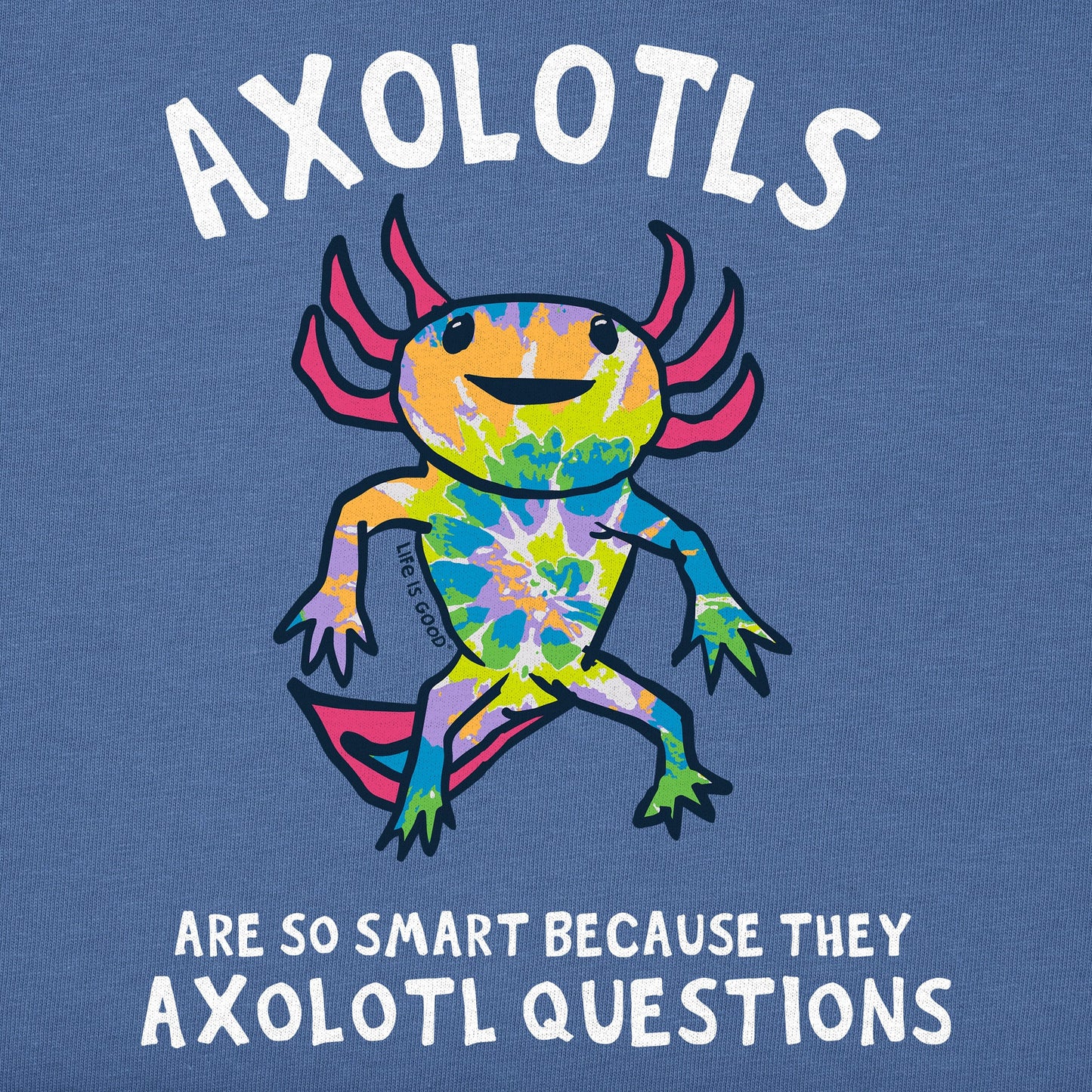 Kids Tie Dye Axolotl Questions Short Sleeve Crusher Tee