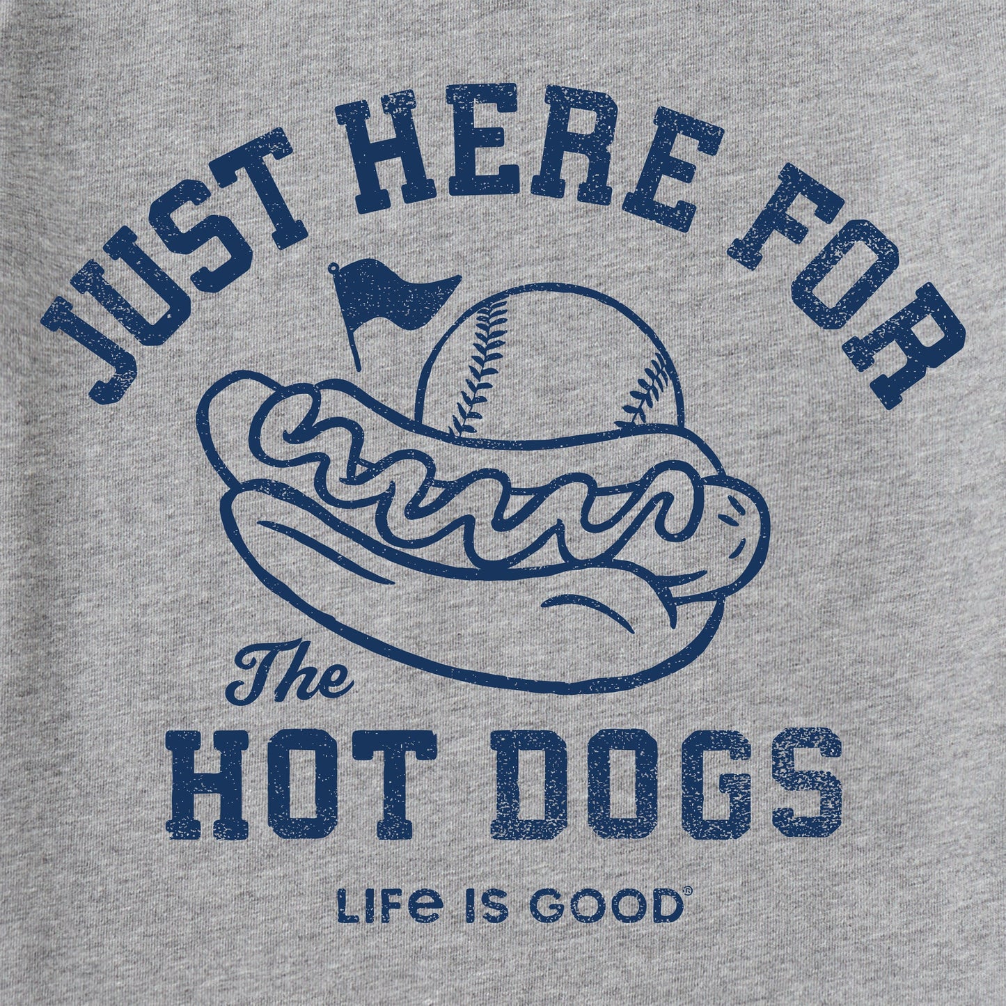 Kids Here for the Hot Dogs Baseball Short Sleeve Crusher Tee