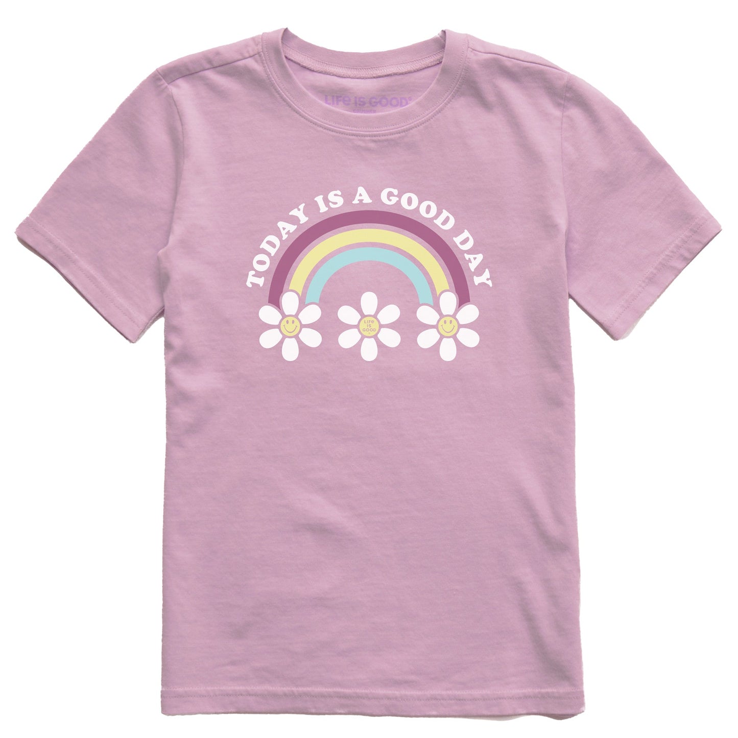 Kids Today is a Good Day Daisy Rainbow Short Sleeve Crusher Tee