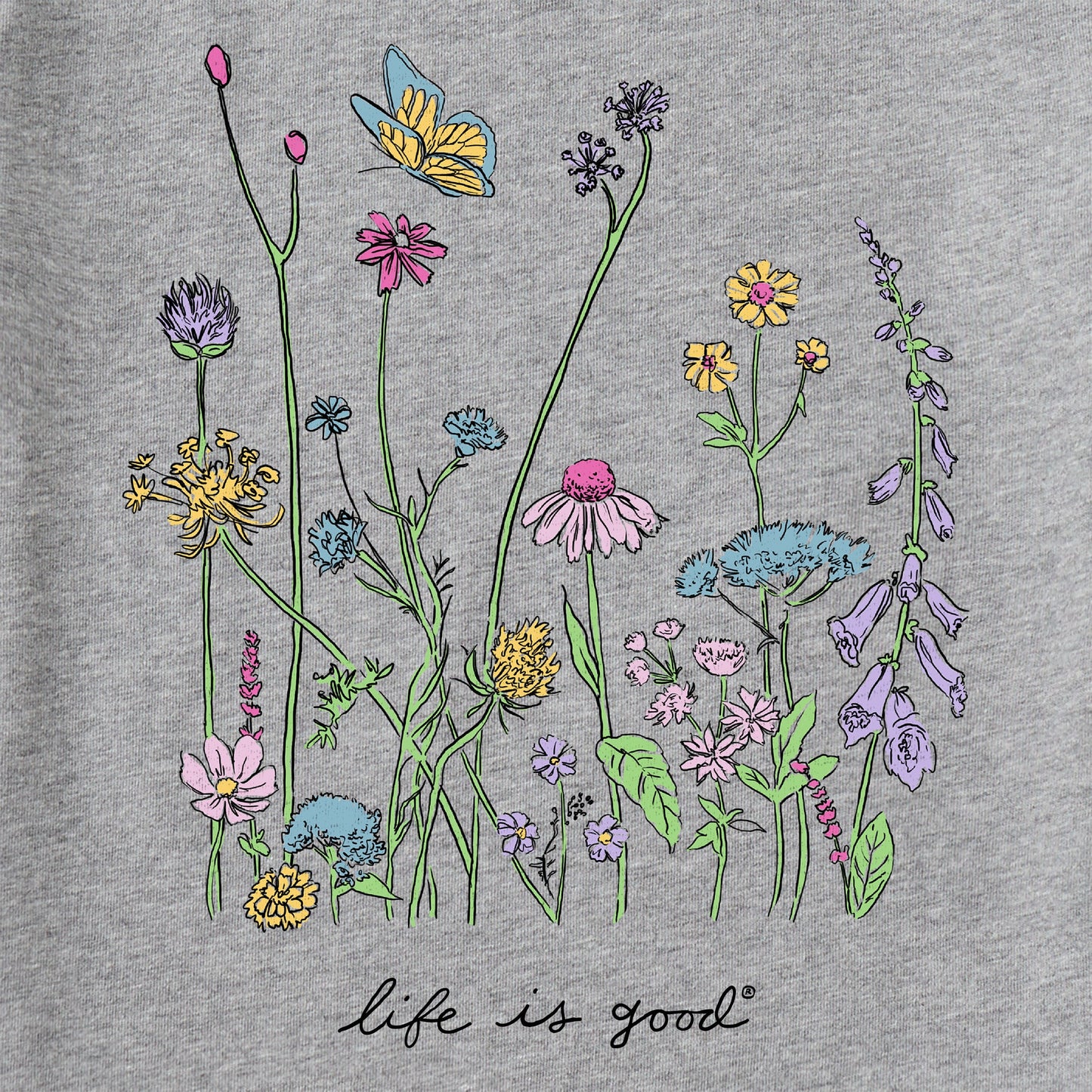 Women's Realaxed Wildflowers Short Sleeve Tee