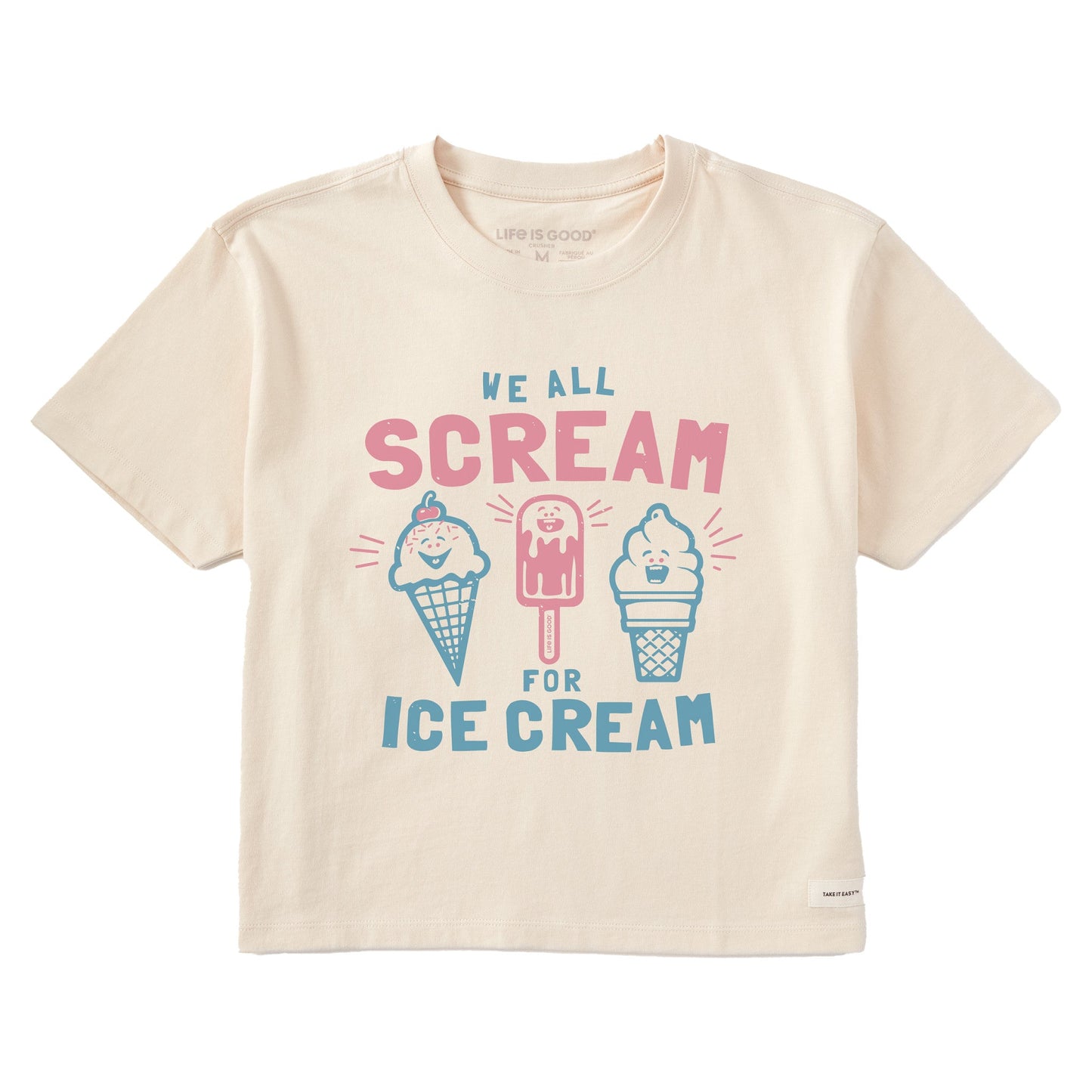 Women's We All Scream for Ice Cream Short Sleeve Crusher Boxy Tee