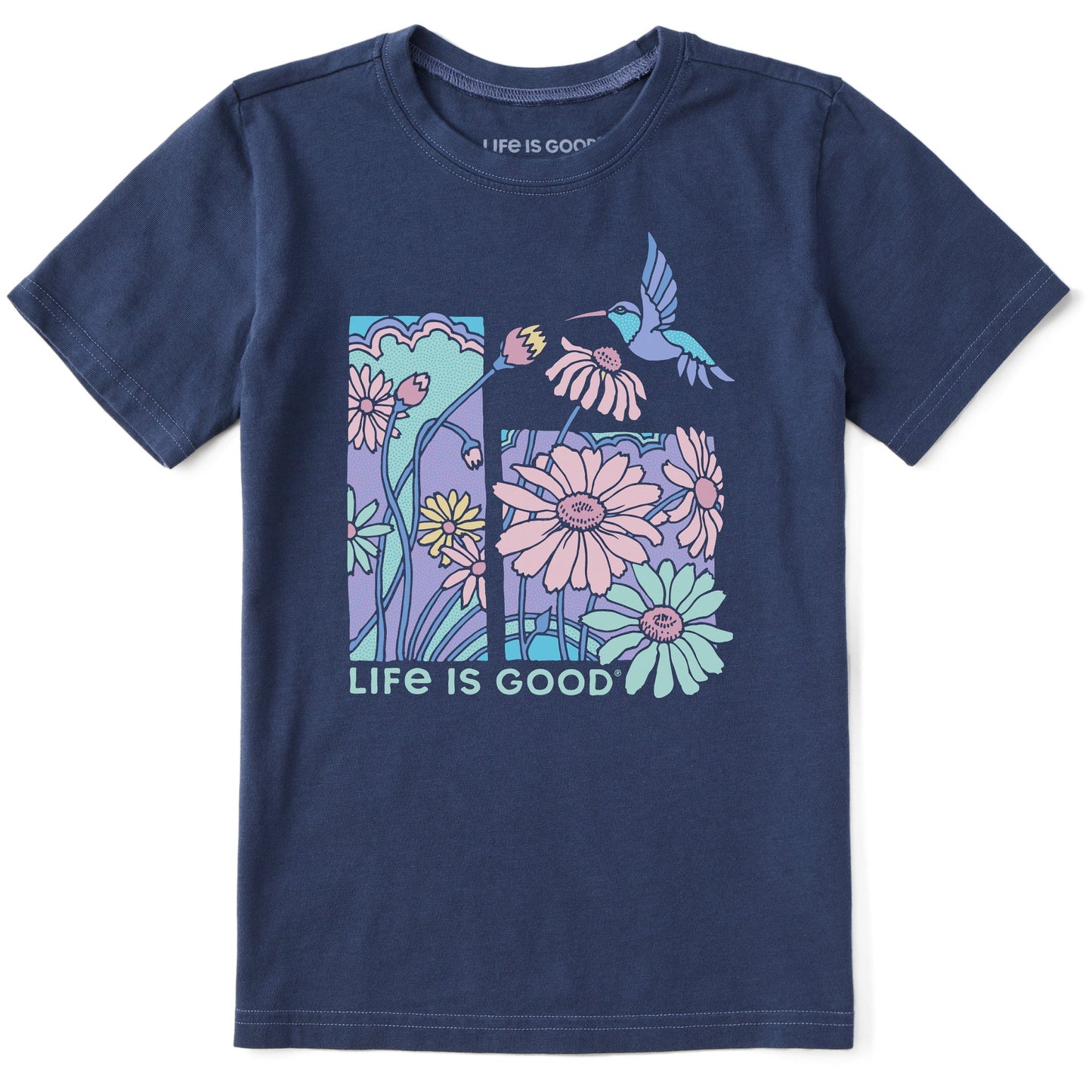 Kids Life is Good Hummingbird Short Sleeve Crusher Tee
