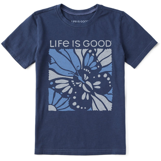 Kids Life is Good Butterfly Short Sleeve Crusher Tee
