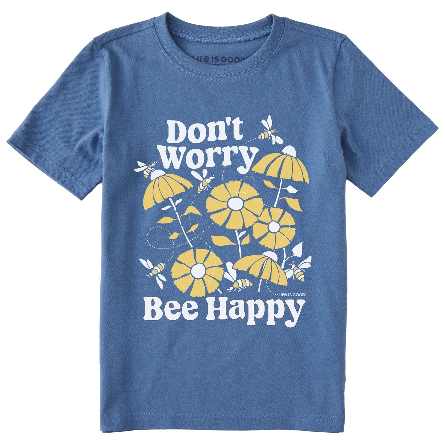 Kids Don't Worry Bee Happy Short Sleeve Crusher Tee