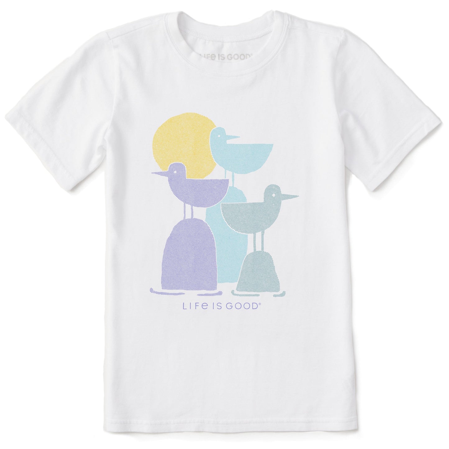 Kids Life is Good Seagull Trio Short Sleeve Crusher Tee