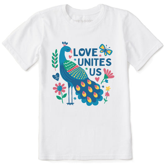 Kids Love Unites Us Peacock Short Sleeve Crusher Tee