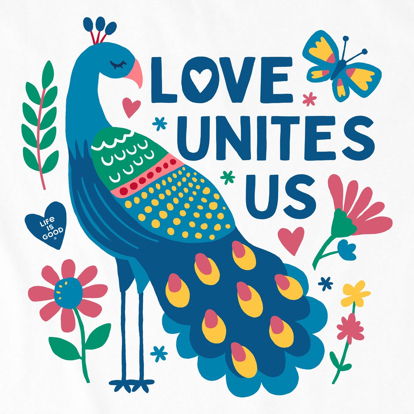 Kids Love Unites Us Peacock Short Sleeve Crusher Tee