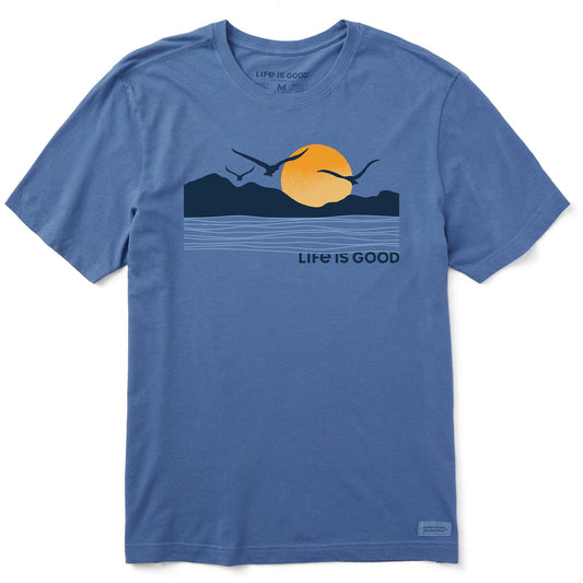 Men's Life is Good Sunset Birds Short Sleeve Tee