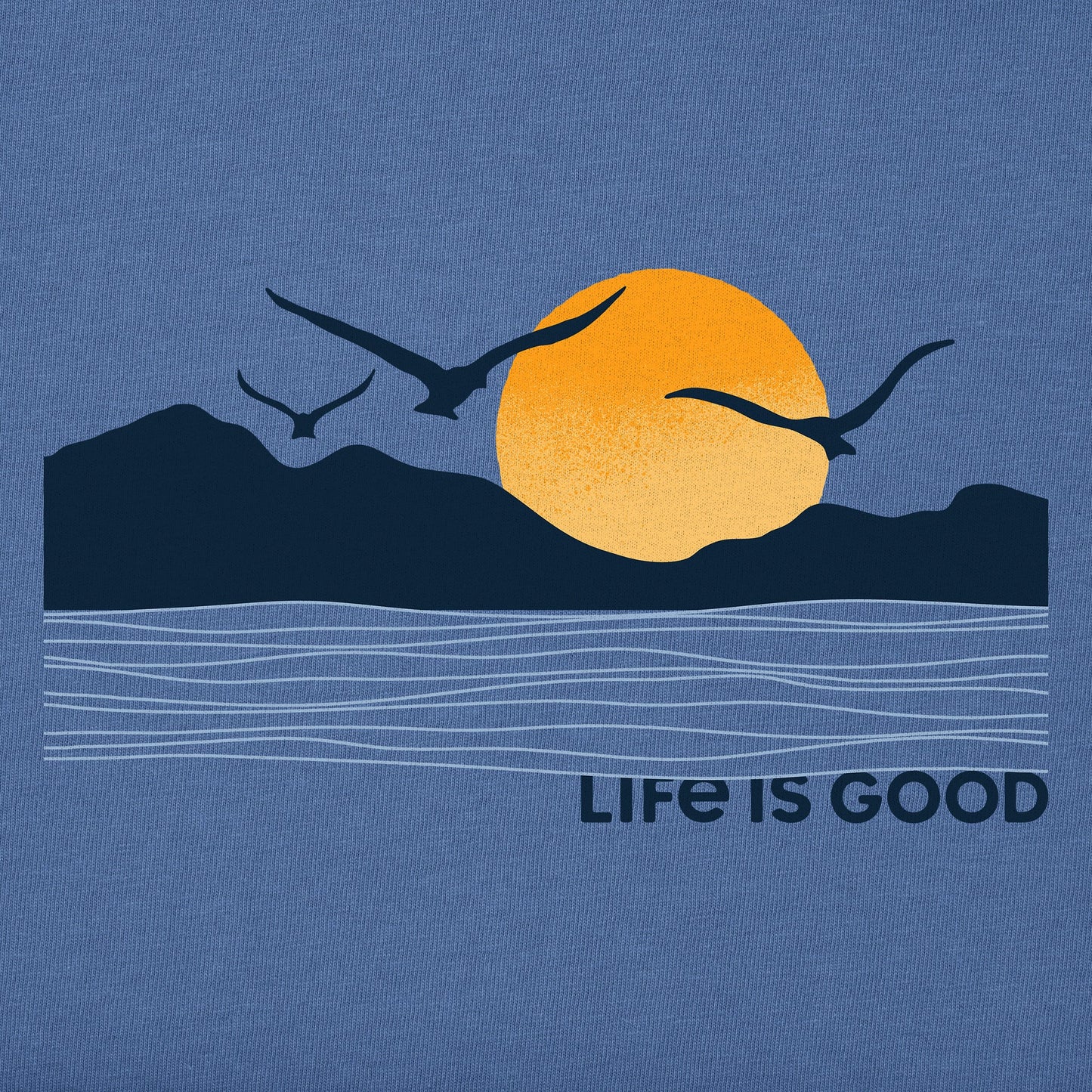 Men's Life is Good Sunset Birds Short Sleeve Tee