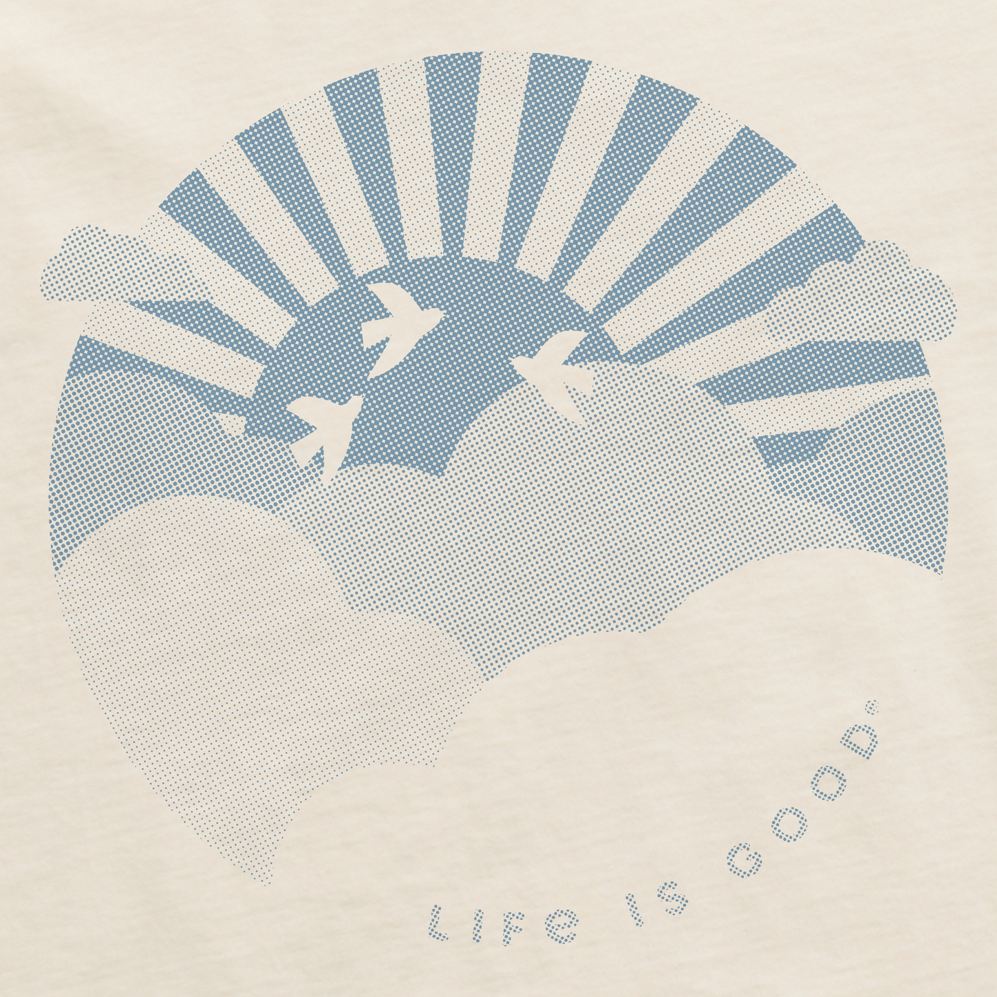 Men's Life is Good Hafltone Sunset Short Sleeve Crusher Tee