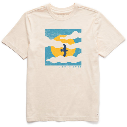 Men's Life is Good Cloud Bird Short Sleeve Crusher Tee