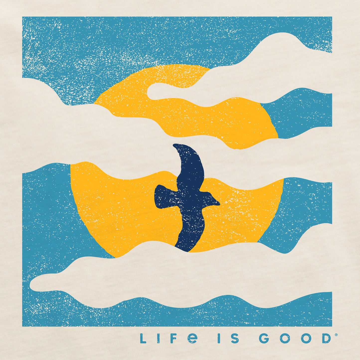 Men's Life is Good Cloud Bird Short Sleeve Crusher Tee