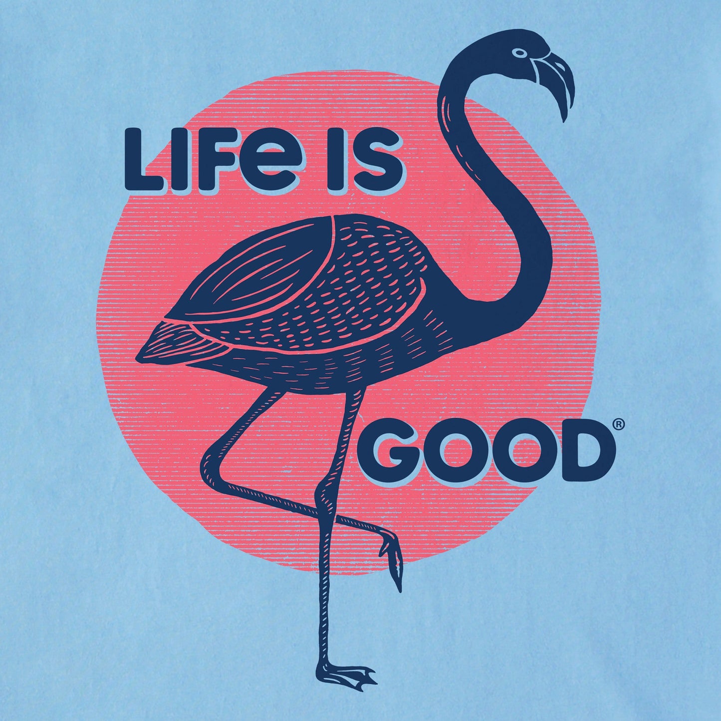 Men's Life is Good Flamingo Short Sleeve Tee