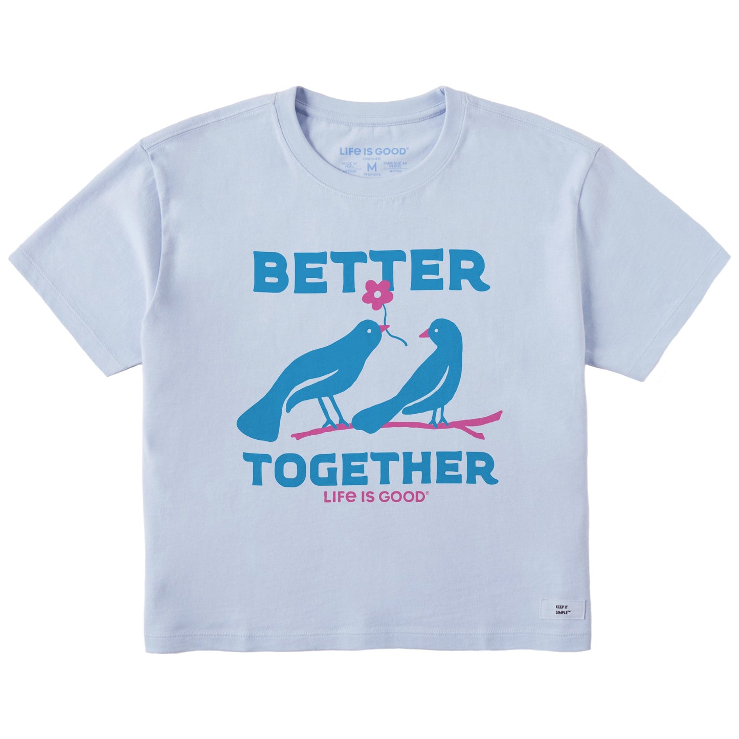 Women's Better Together Birds Short Sleeve Crusher Boxy Tee