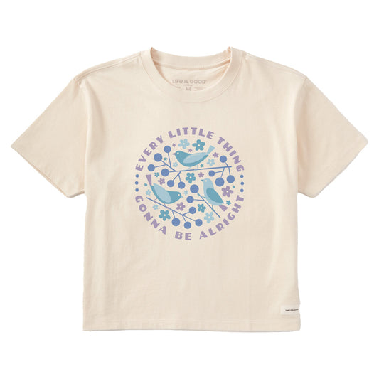 Women's Crafty Three Little Birds Short Sleeve Crusher Boxy Tee