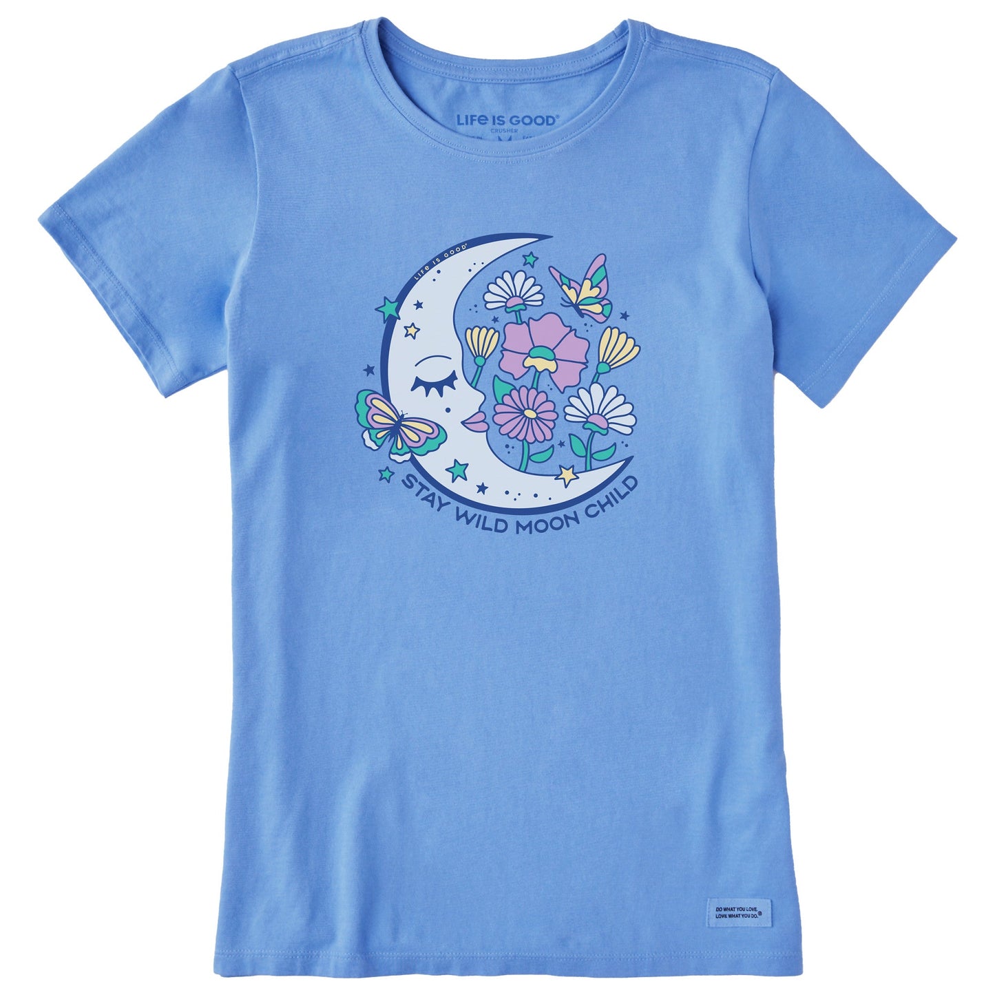 Women's Stay Wild Moon Child Flowers Short Sleeve Tee
