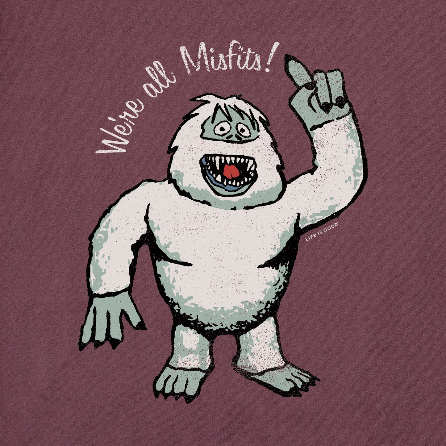 Men's We're All Misfits Snow Monster Long Sleeve Crusher Tee