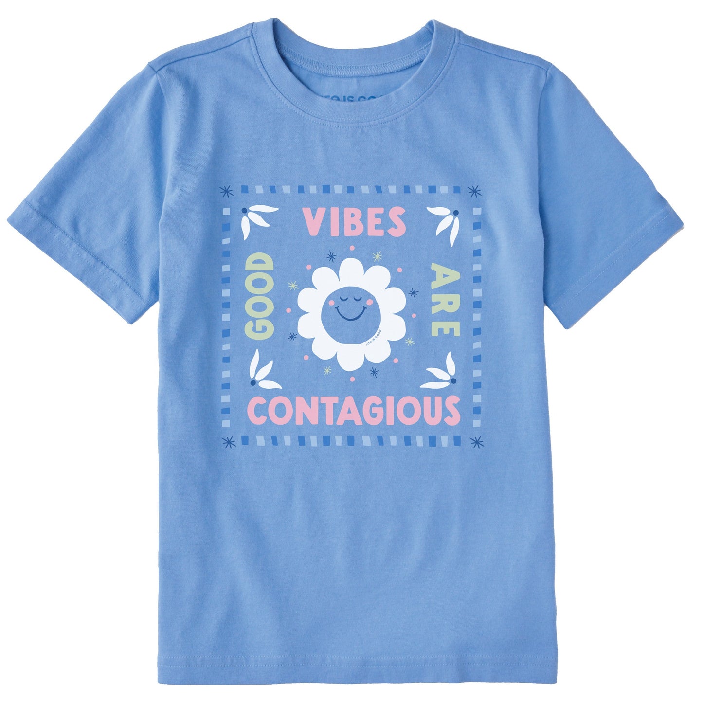 Kids Good Vibes are Contagious Sun Short Sleeve Crusher Tee
