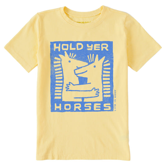 Kids Hold Yer Horses Hug Short Sleeve Crusher Tee