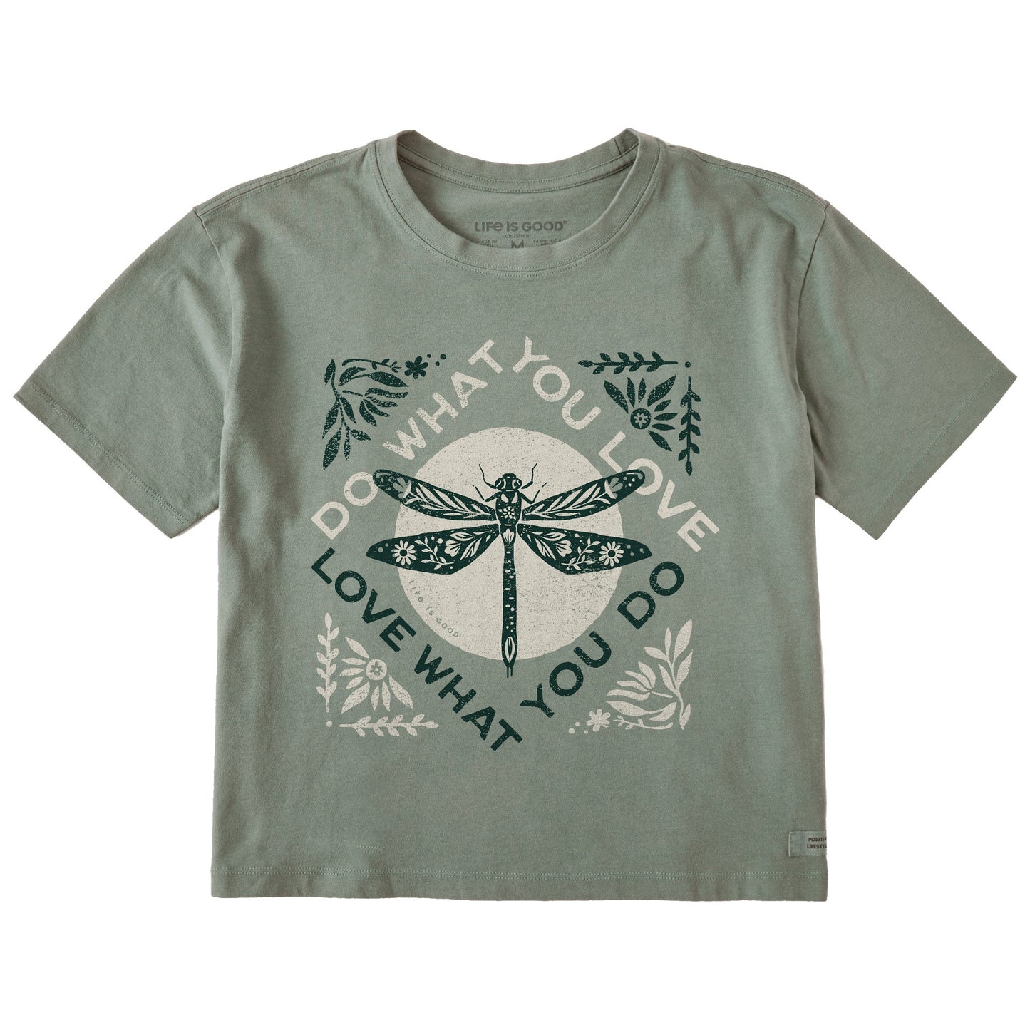 Women's Do What You Love Dragonfly Short Sleeve Crusher Boxy Tee