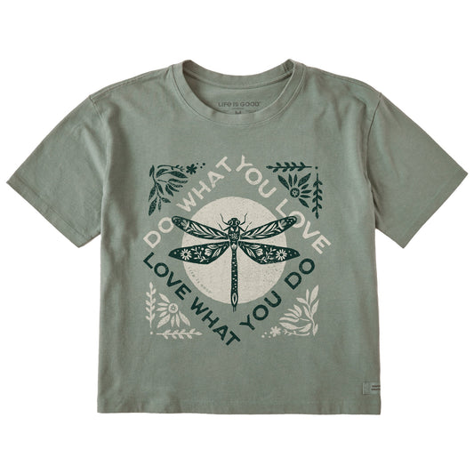 Women's Do What You Love Dragonfly Short Sleeve Crusher Boxy Tee