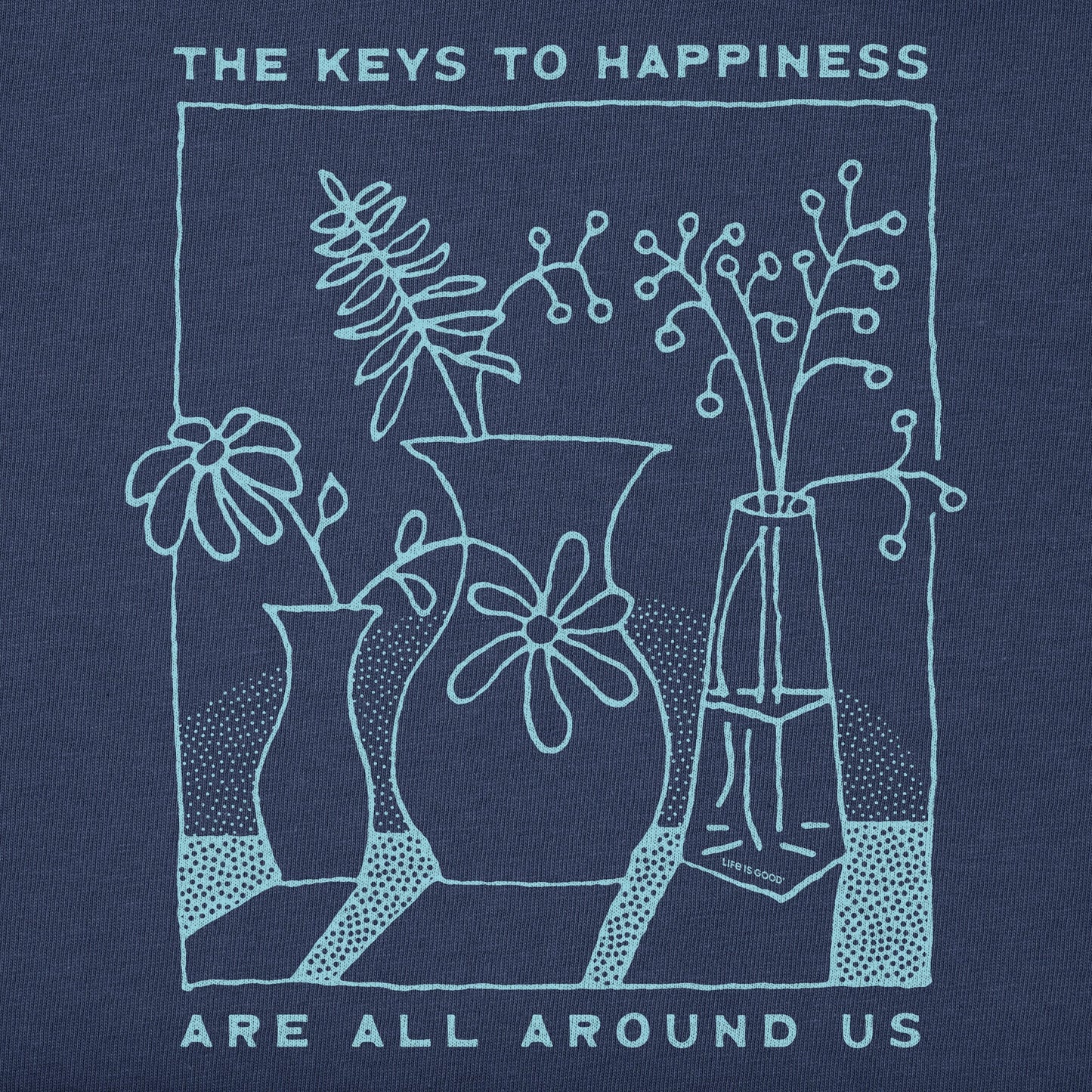 Women's The Keys to Happiness Flowers Short Sleeve Tee