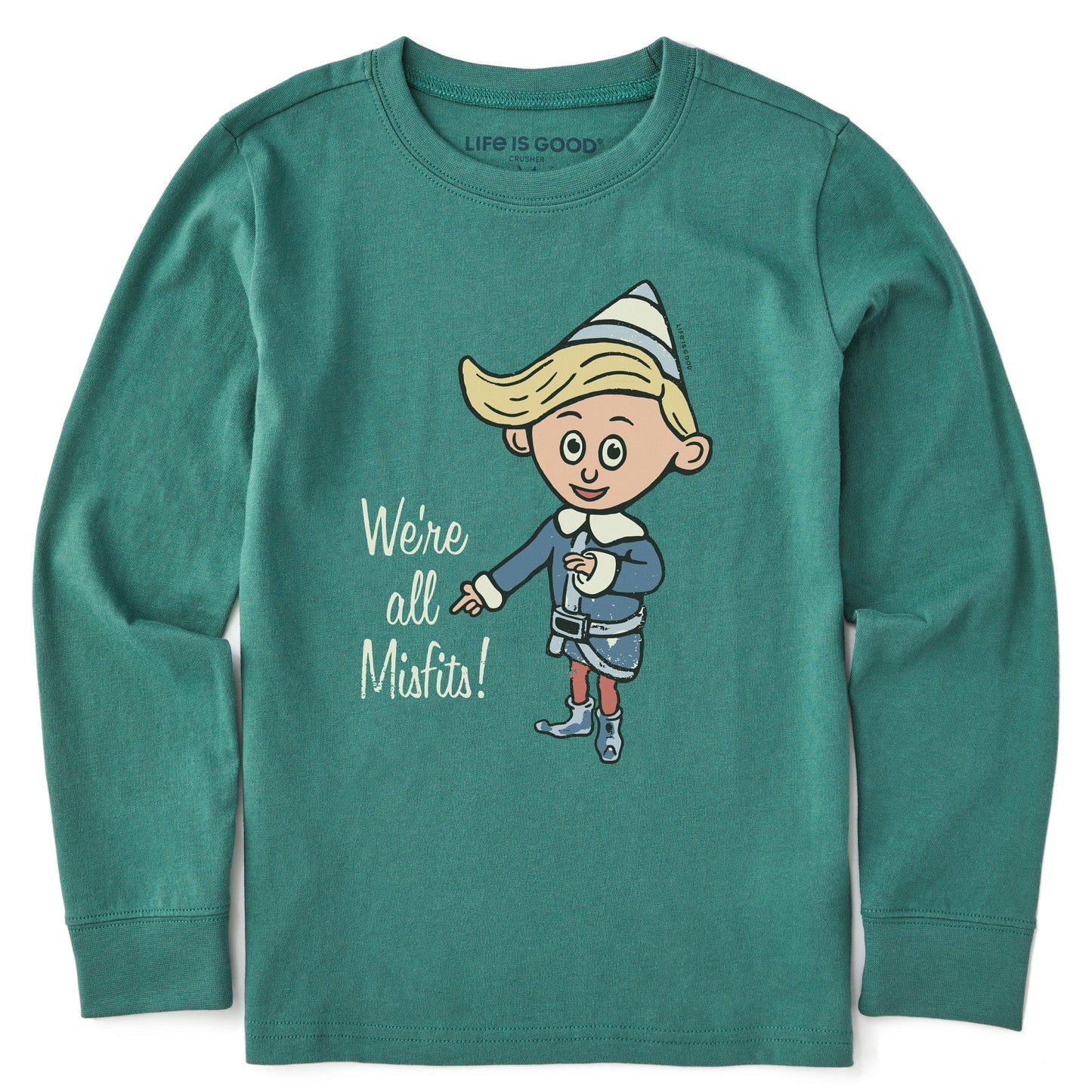 Kids We're All Misfits! Long Sleeve Crusher Tee