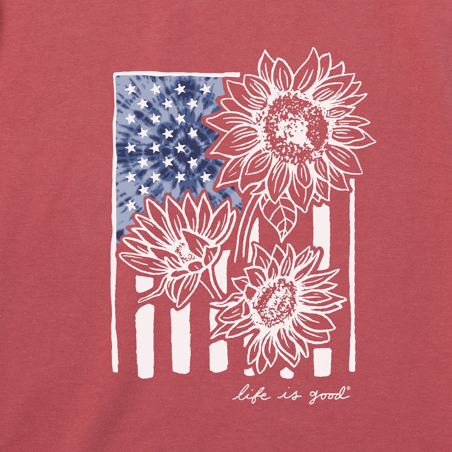 Women's Tie Dye Sunflower Flag Crusher Tank