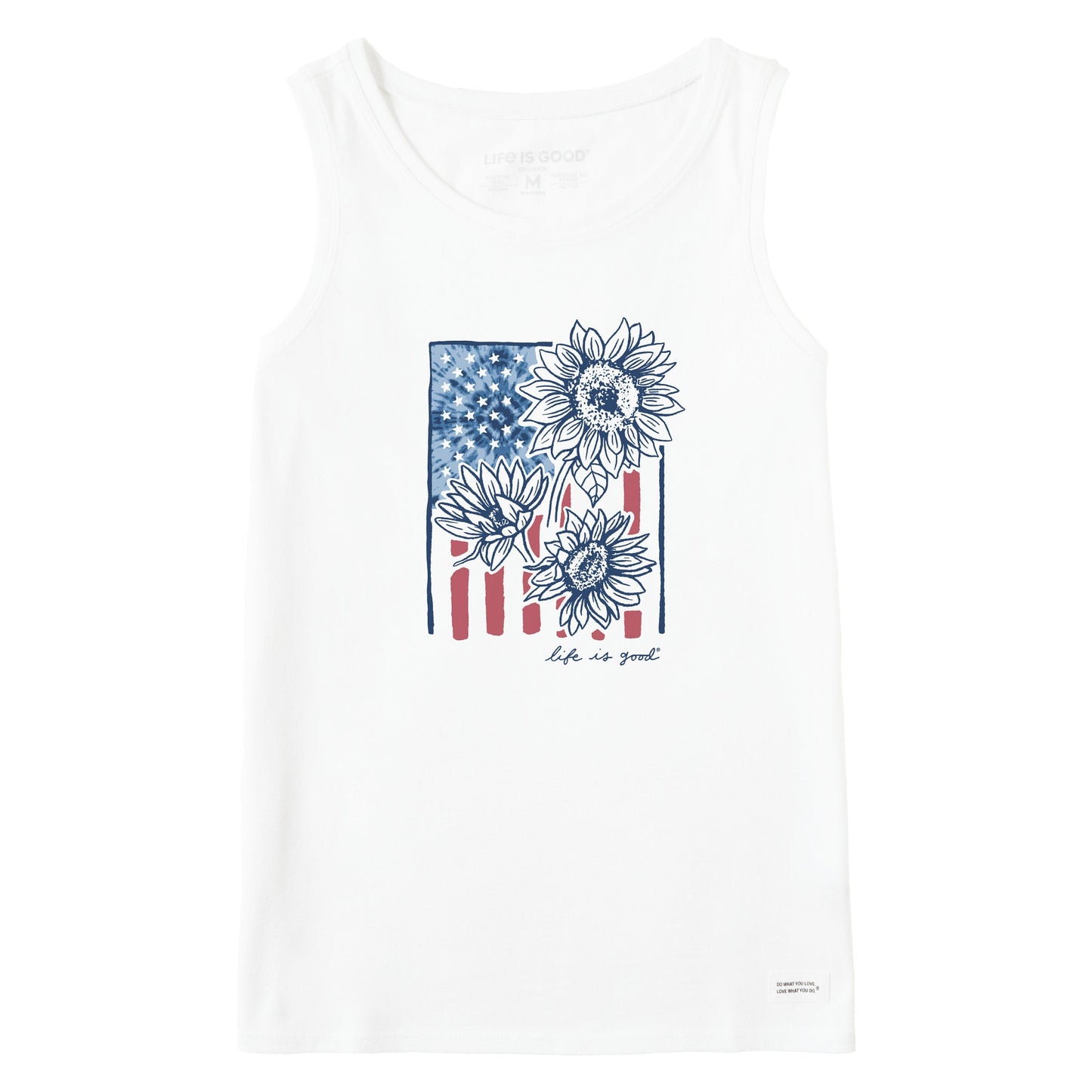 Women's Tie Dye Sunflower Flag Crusher Tank