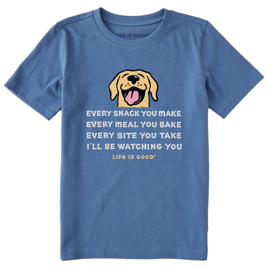 Kids Vintage Ill be Watching You Dog Short Sleeve Crusher Tee