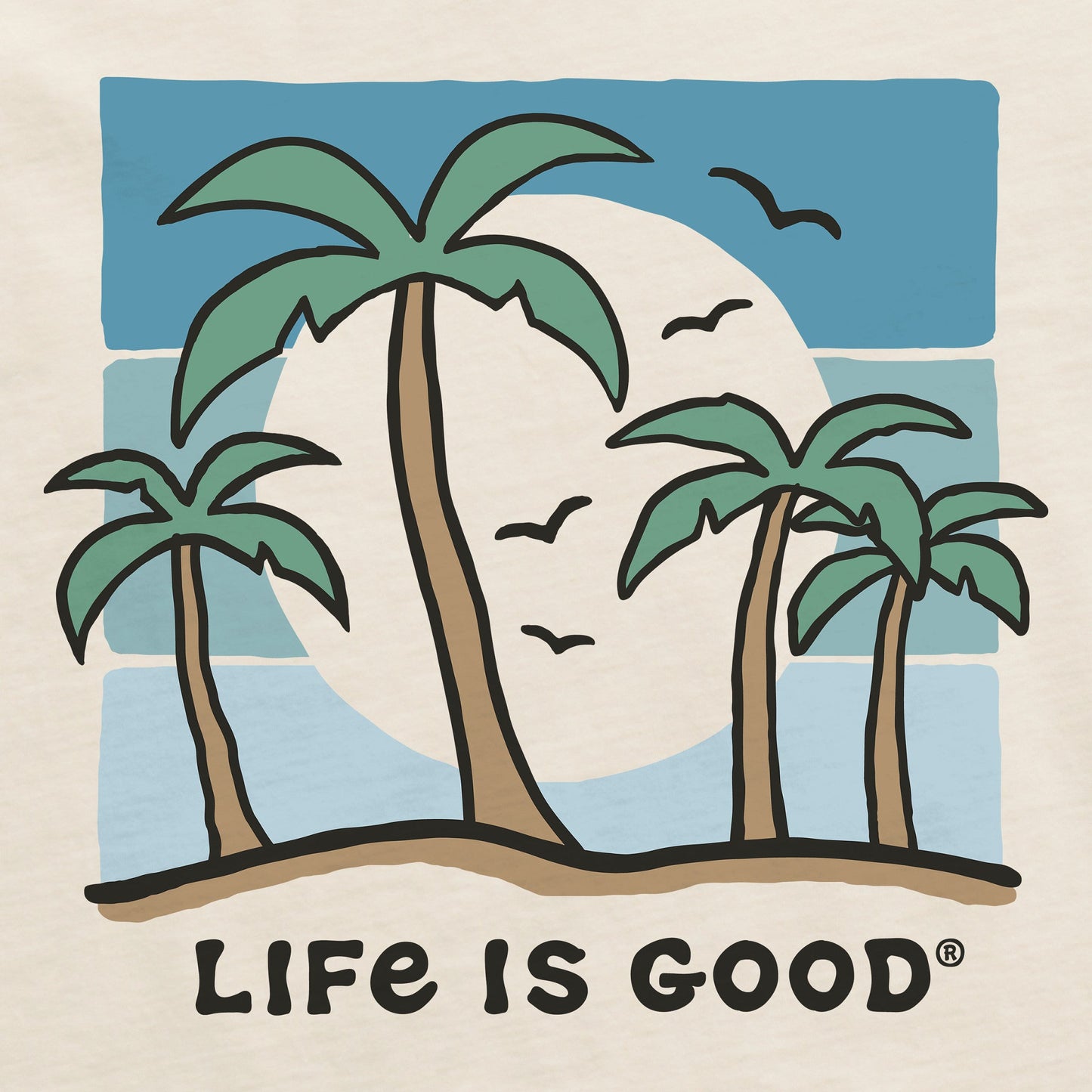 Men's Life is Good Sunny Palms Short Sleeve Crusher Tee