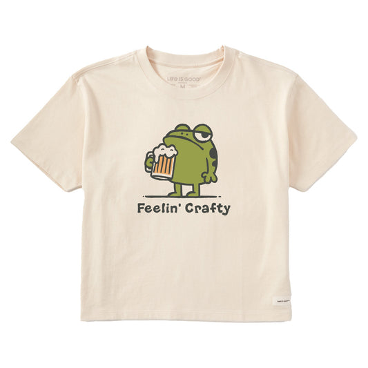 Women's Feelin Crafty Frog Short Sleeve Crusher Boxy Tee