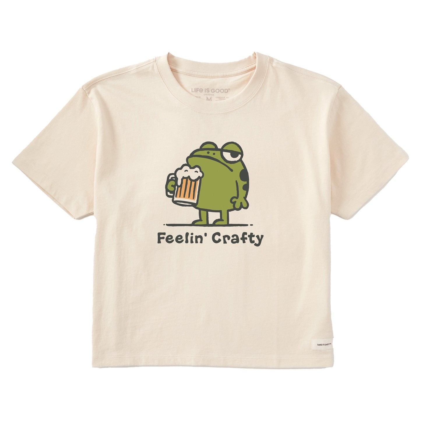 Women's Feelin Crafty Frog Short Sleeve Crusher Boxy Tee