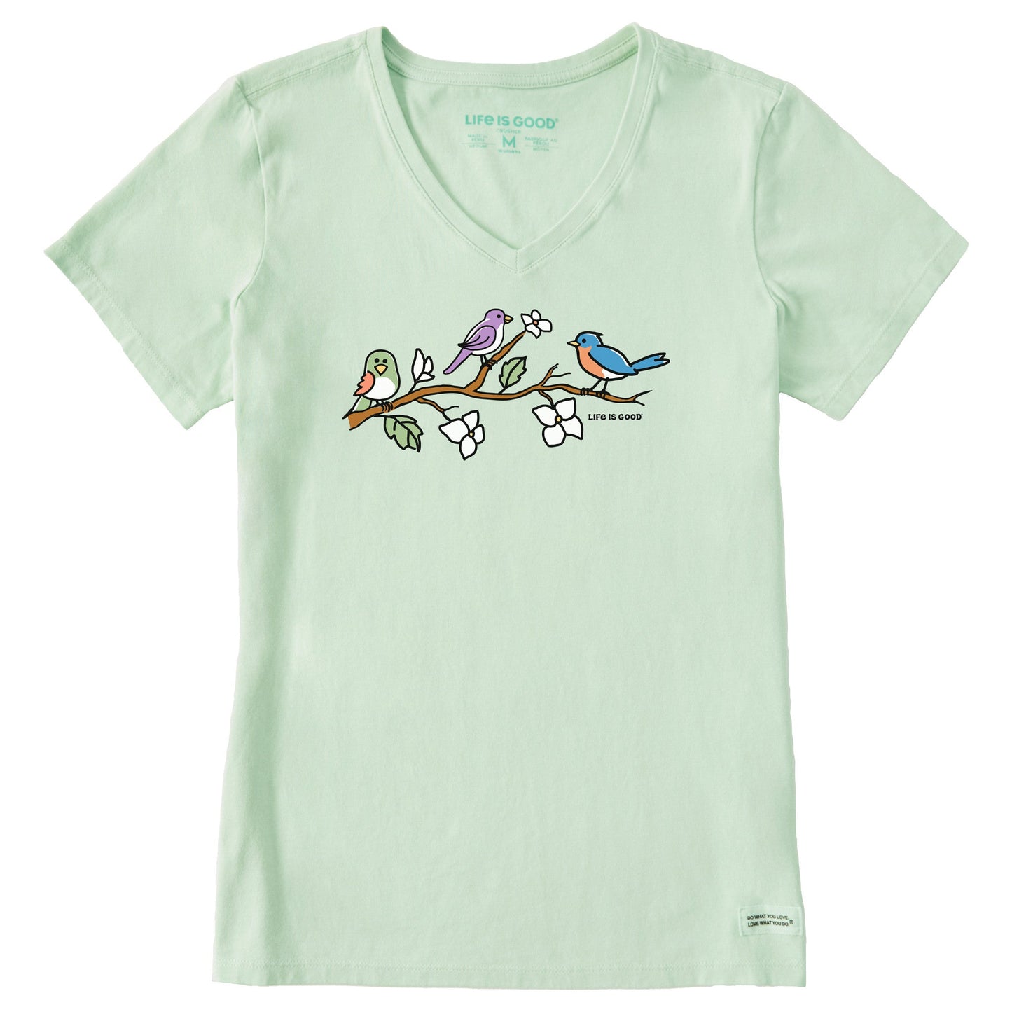 Women's Vintage Three Little Birds Short Sleeve Crusher Vee