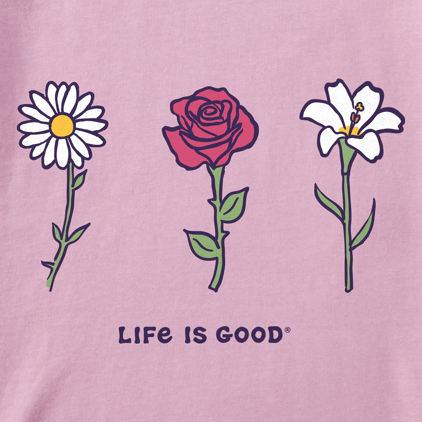 Women's Three Flowers Short Sleeve Crusher Vee