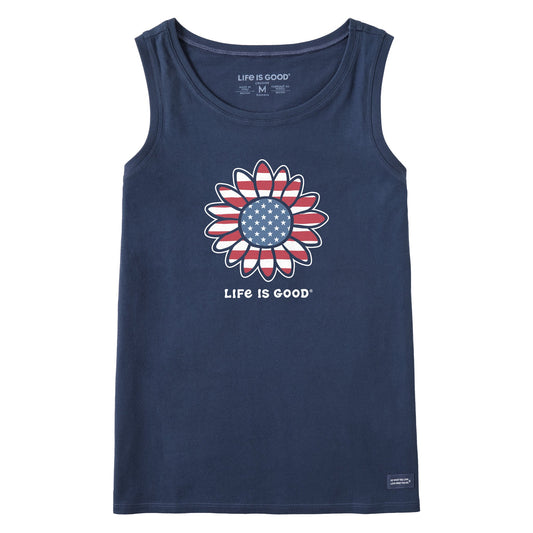 Women's Vintage Patriotic Sunflower Crusher Tank