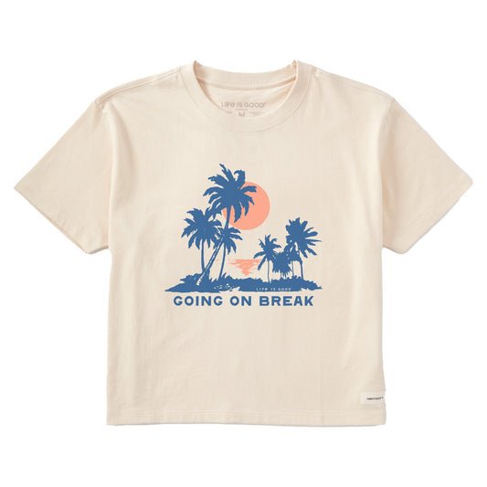 Women's Going on Break Palms Short Sleeve Crusher Boxy Tee