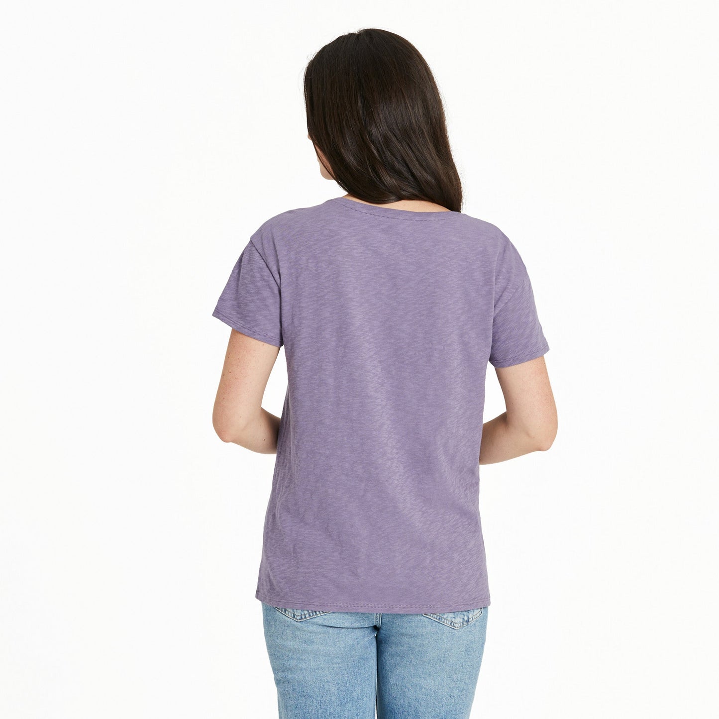 Women's Solid Slub Easy Fit Pocket Tee