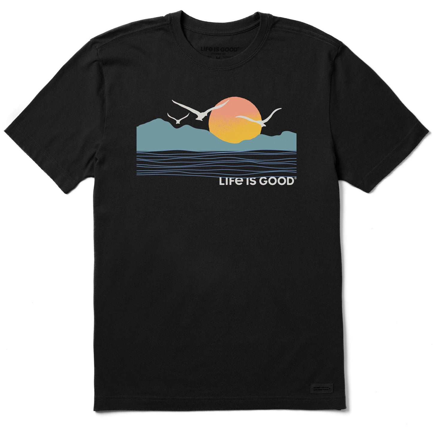 Men's Life is Good Sunset Birds Short Sleeve Tee