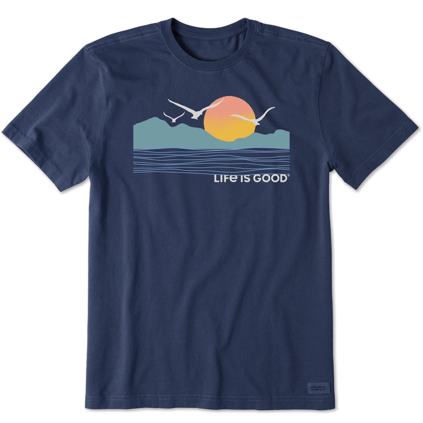 Men's Life is Good Sunset Birds Short Sleeve Tee