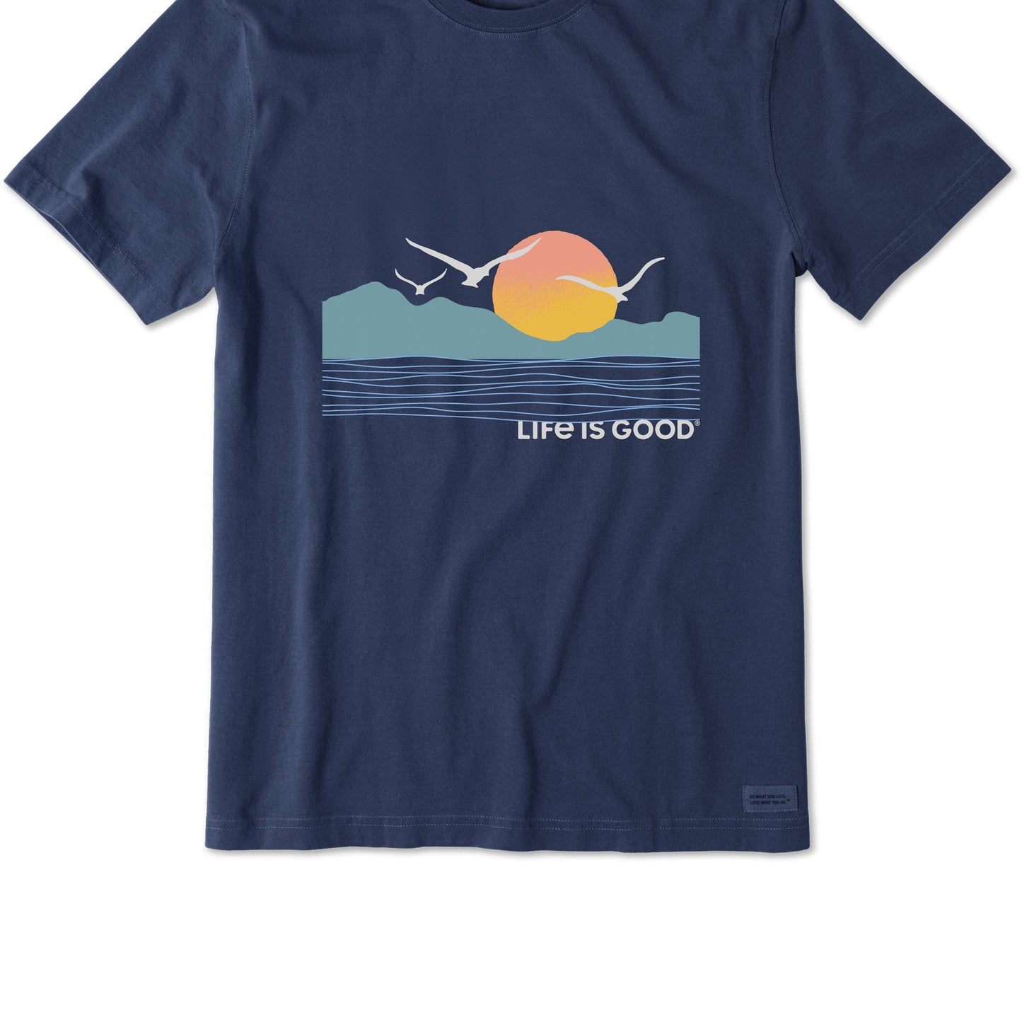 Men's Life is Good Sunset Birds Short Sleeve Tee