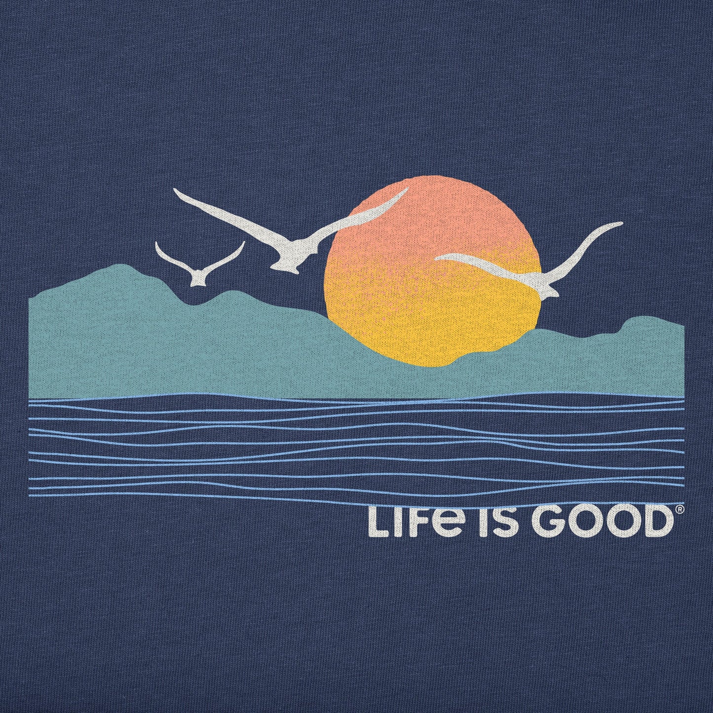 Men's Life is Good Sunset Birds Short Sleeve Tee