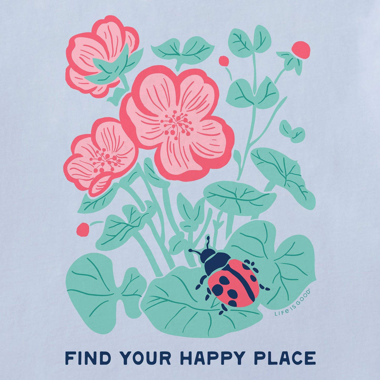 Women's Find Your Happy Place Ladybug Short Sleeve Crusher Tee