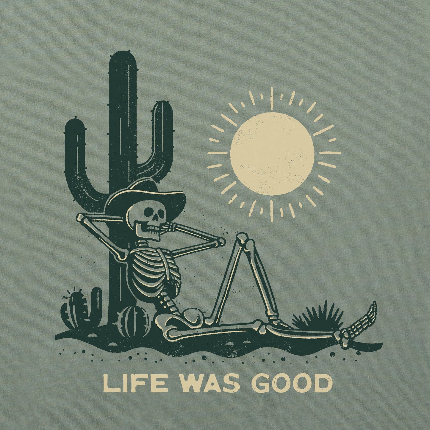 Men's Life was Good Cowboy Skull Short Sleeve Tee